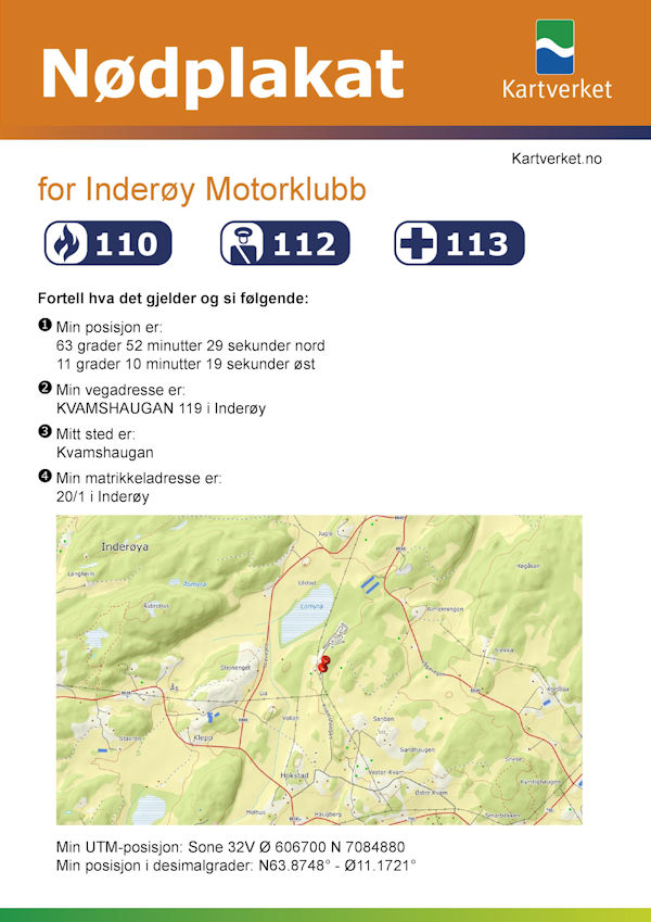 N&oslash;dplakat Inder&oslash;y Motorklubb
